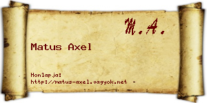 Matus Axel névjegykártya
